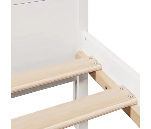 Gulta Bez Matrača, Balta, 120X200 Cm, Priedes Masīvkoks Vidaxl