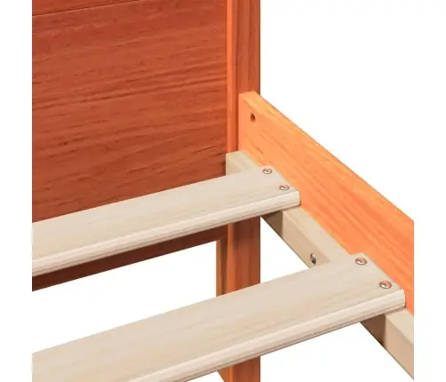 Gulta Bez Matrača, Vaska Brūnas, 140X190 Cm, Priedes Masīvkoks Vidaxl