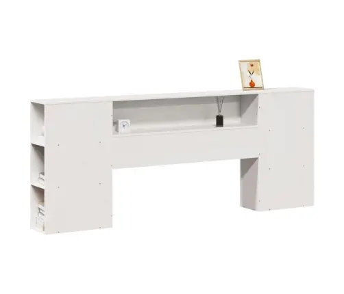 Hoiuruumiga Voodipeats, Valge, 200 cm Männipuit