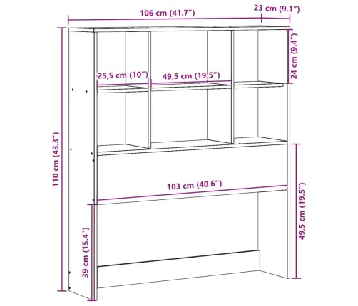 Hoiuruumiga Voodipeats, Vahapruun, 100 cm Männipuit