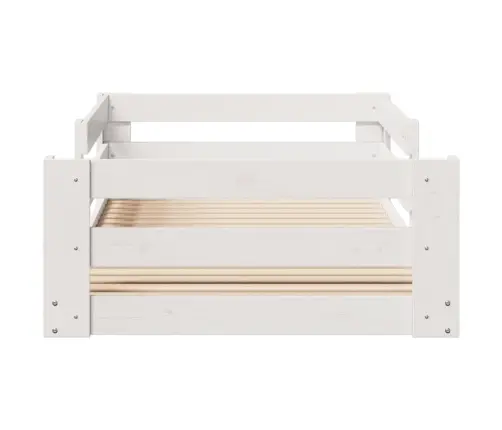 Gulta Bez Matrača, Balts, 90X200 Cm, Priedes Masīvkoks Vidaxl