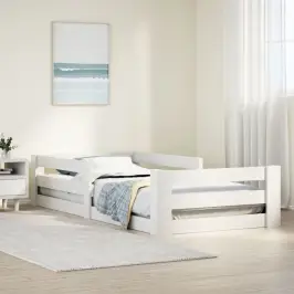 Gulta Bez Matrača, Balts, 90X200 Cm, Priedes Masīvkoks Vidaxl