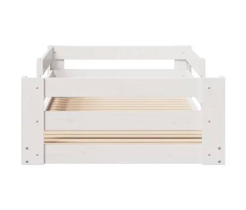 Gulta Bez Matrača, Balts, 70X140 Cm, Priedes Masīvkoks Vidaxl