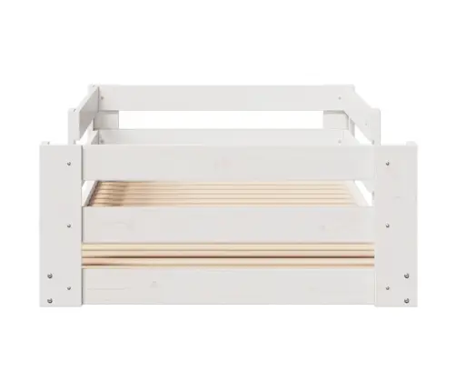 Lovos Rėmas Be Čiužinio Baltas 80X160 Cm Medžio Masyvo Pušis