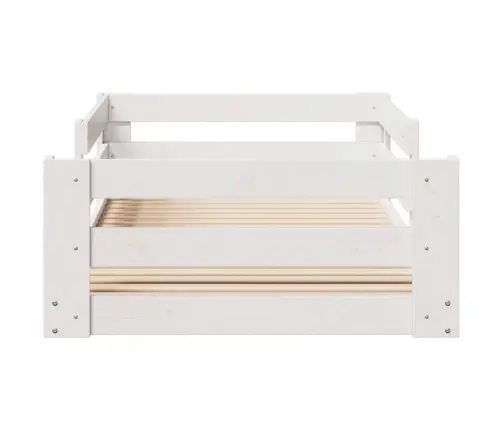 Gulta Bez Matrača, Balts, 75X190 Cm, Priedes Masīvkoks Vidaxl