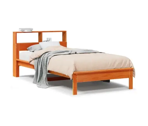 Gulta Ar Grāmatu Plauktu, Bez Matrača, 90X190 Cm, Priedes Koks Vidaxl