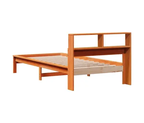 Gulta Ar Grāmatu Plauktu, Bez Matrača, 90X190 Cm, Priedes Koks Vidaxl