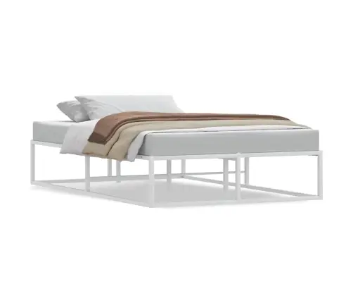 Gultas Rāmis Bez Matrača, Balts, 120X200 Cm, Metāls Vidaxl