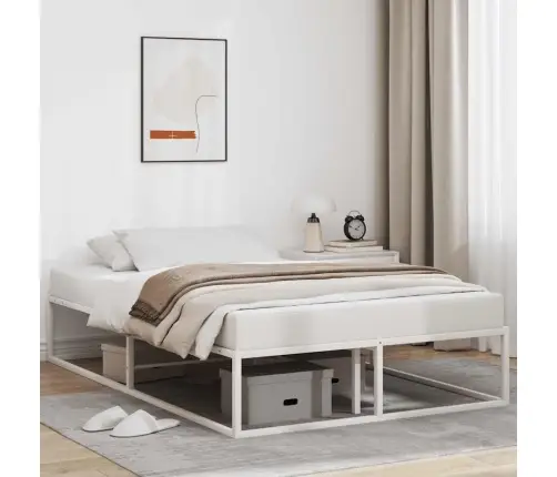 Gultas Rāmis Bez Matrača, Balts, 120X200 Cm, Metāls Vidaxl