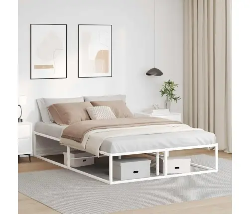 Gultas Rāmis Bez Matrača, Balts, 140X200 Cm, Metāls Vidaxl