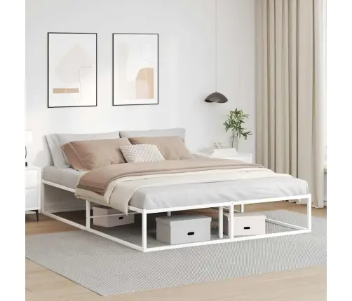 Gultas Rāmis Bez Matrača, Balts, 160X200 Cm, Metāls Vidaxl