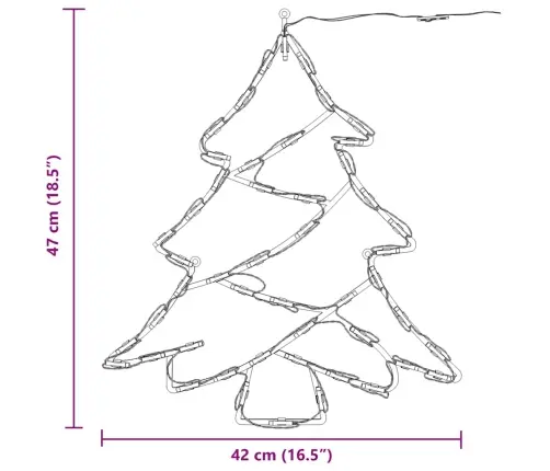 Ziemassvētku Lampiņas Ziemassvētku Eglītes Siluets 2 Gab 50 Led Vidaxl