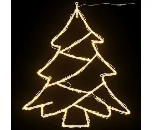 Ziemassvētku Lampiņas Ziemassvētku Eglītes Siluets 2 Gab 50 Led Vidaxl