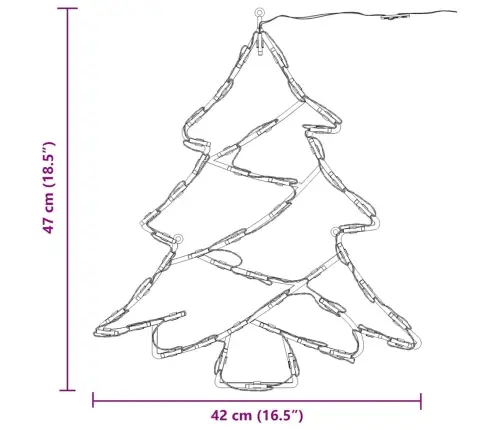 Ziemassvētku Lampiņas Ziemassvētku Eglītes Siluets 2 Gab 50 Led Vidaxl