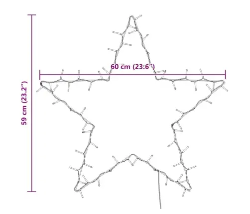 Ziemassvētku Gaismas Star Silhouette 80 Gaismas Diodes Vidaxl