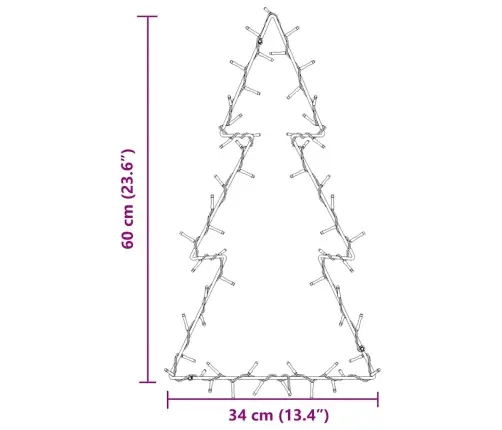 Ziemassvētku Gaismas Ziemassvētku Eglītes Siluets 80 Led Vidaxl