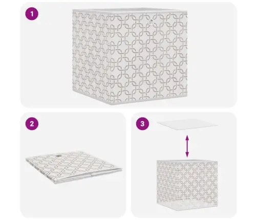 Salokāmas Uzglabāšanas Kastes 4 Gab 32X32X32 Cm Neausts Audums Vidaxl