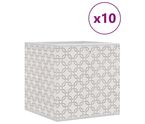 Salokāmas Uzglabāšanas Kastes 10 Gab 32X32X32 Cm Neausts Audums Vidaxl