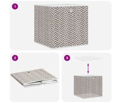 Saliekamās Uzglabāšanas Kastes 4 Gab. 32X32X32Cm Neausts Audums Vidaxl