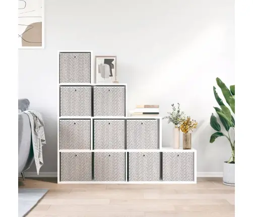 Salokāmas Uzglabāšanas Kastes 10 Gab. 32X32X32Cm Neausts Audums Vidaxl