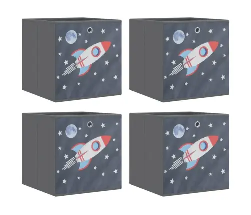 Salokāmas Uzglabāšanas Kastes 4 Gab 32X32X32 Cm Neausts Audums Vidaxl