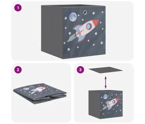 Salokāmas Uzglabāšanas Kastes 4 Gab 32X32X32 Cm Neausts Audums Vidaxl