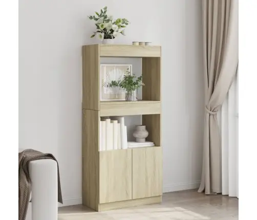 Augstais Skapis, Ozola Krāsa, 63X33X140 Cm, Inženierijas Koks Vidaxl