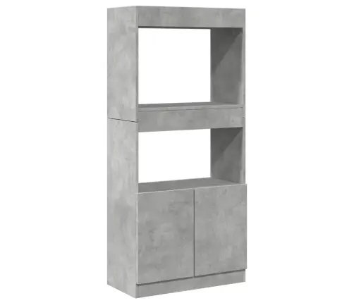 Augstais Skapis, Betona Pelēks, 63X33X140 Cm, Inženierijas Koks Vidaxl