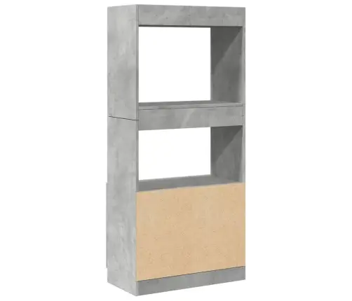 Augstais Skapis, Betona Pelēks, 63X33X140 Cm, Inženierijas Koks Vidaxl