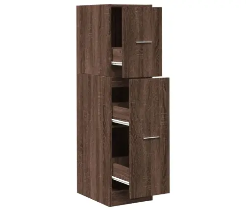 Atvilktņu Skapis, Brūna Ozola, 30X41X118 Cm, Inženierijas Koks Vidaxl