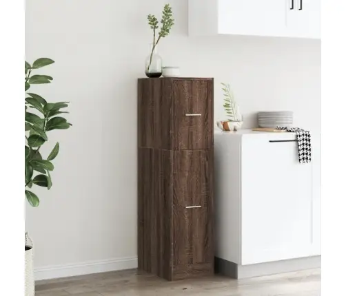 Atvilktņu Skapis, Brūna Ozola, 30X41X118 Cm, Inženierijas Koks Vidaxl