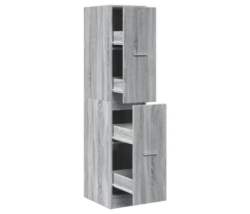 Medikamentu Skapis, Pelēks, 30X41X144,5 Cm, Inženierijas Koks Vidaxl