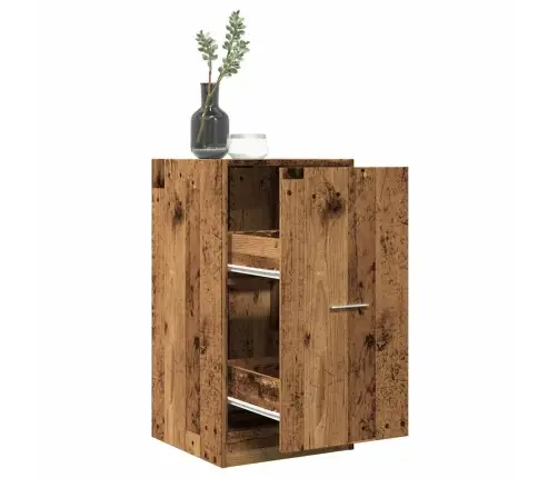 Atvilktņu Skapītis, Veca Koka, 40X41X77,5 Cm, Inženierijas Koks Vidaxl
