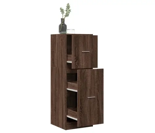 Sahtlitega Kapp, Pruun Tamm, 40X41X118 cm Tehispuit