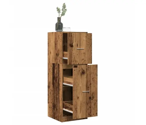 Atvilktņu Skapītis, Veca Koka, 40X41X118 Cm, Inženierijas Koks Vidaxl