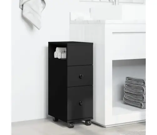 Kitsas Vannitoakapp Ratastega, Must, Tehispuit