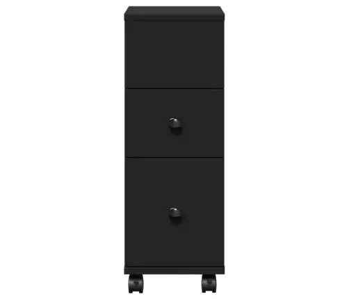 Kitsas Vannitoakapp Ratastega, Must, Tehispuit