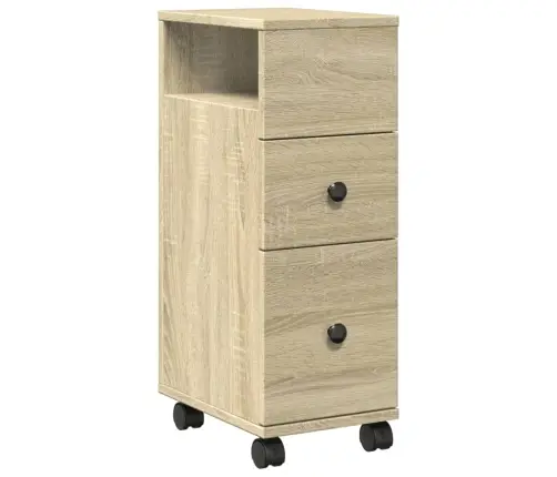 Kitsas Vannitoakapp Ratastega, Sonoma Tamm, Tehispuit