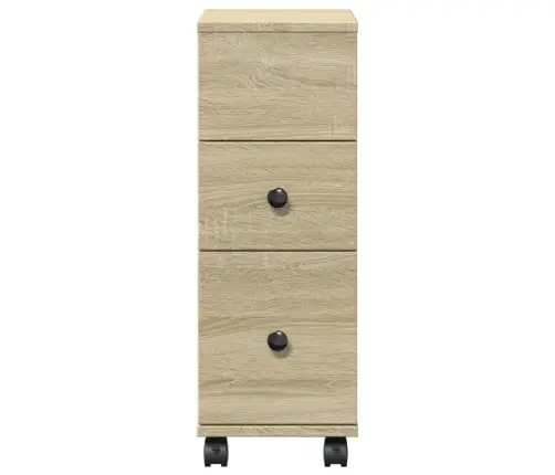 Kitsas Vannitoakapp Ratastega, Sonoma Tamm, Tehispuit