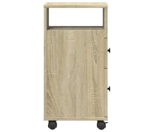 Kitsas Vannitoakapp Ratastega, Sonoma Tamm, Tehispuit