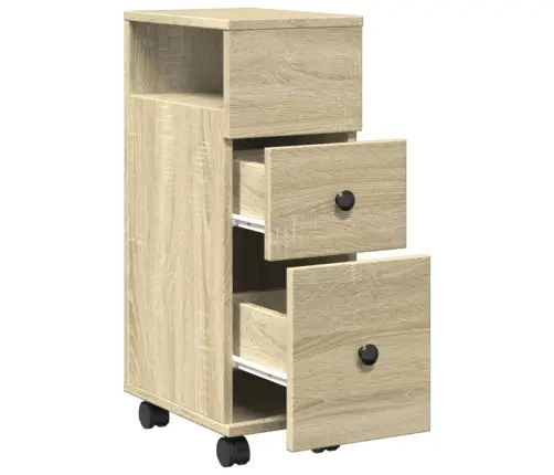 Kitsas Vannitoakapp Ratastega, Sonoma Tamm, Tehispuit