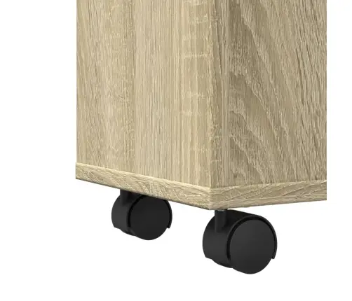 Kitsas Vannitoakapp Ratastega, Sonoma Tamm, Tehispuit