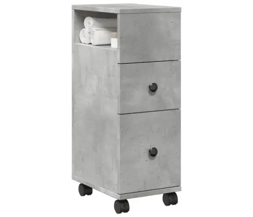 Vonios Kambario Spintelė Su Ratukais, Betono, Apdirbta Mediena