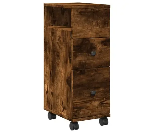 Kitsas Vannitoakapp Ratastega, Suitsutatud Tamm, Tehispuit