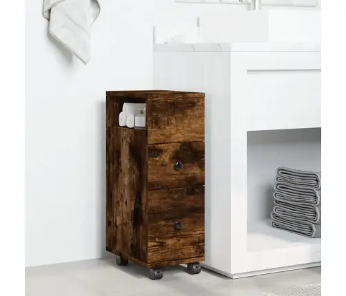 Kitsas Vannitoakapp Ratastega, Suitsutatud Tamm, Tehispuit