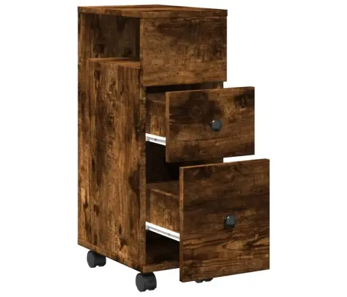 Kitsas Vannitoakapp Ratastega, Suitsutatud Tamm, Tehispuit