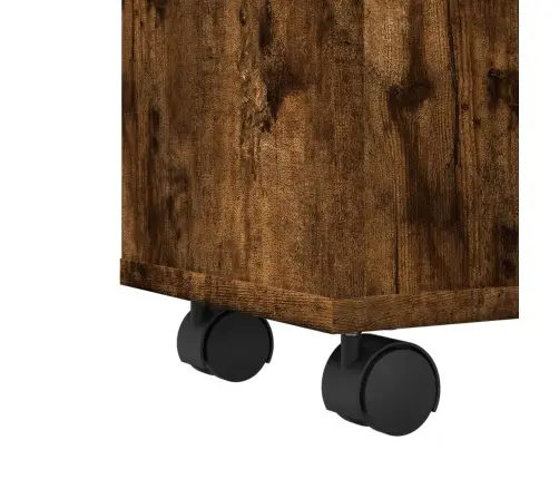 Kitsas Vannitoakapp Ratastega, Suitsutatud Tamm, Tehispuit