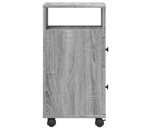 Šaurs Vannasistabas Skapis Ar Riteņiem, Pelēka Koka Krāsa Vidaxl