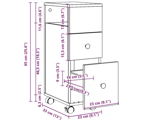 Šaurs Vannasistabas Skapis Ar Riteņiem, Pelēka Koka Krāsa Vidaxl