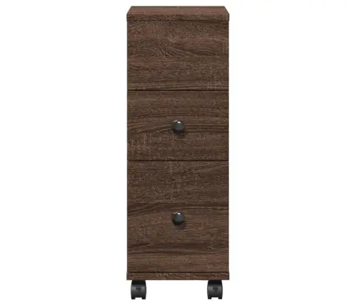 Kitsas Vannitoakapp Ratastega, Pruun Tamm, Tehispuit